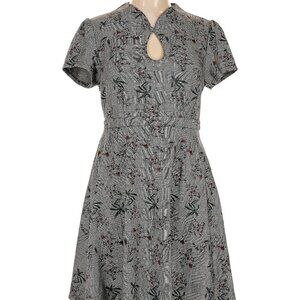 Modcloth "High Society Style" Grey Short Sleeve